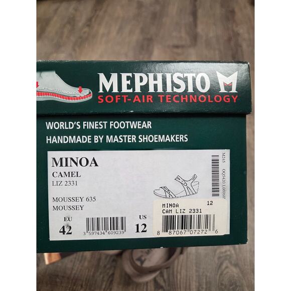 Mephisto Minoa Liz Camel Beige Shimmer Wedge Sandals US Size 12 - Picture 10 of 10
